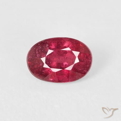 0.84ct 자연스러운 미디엄 레드 루비, 타원형, VS-SI