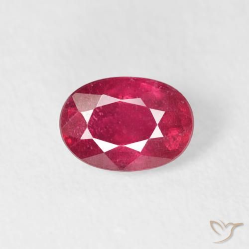 0.78ct 자연스러운 잼 레드 루비, 타원형, VS-SI