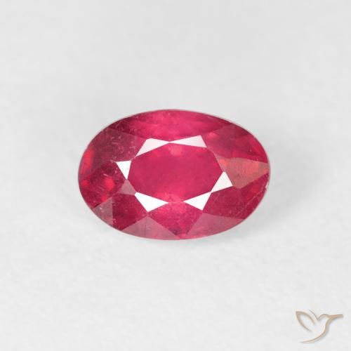 0.82ct 자연스러운 미디엄 레드 루비, 타원형, VS-SI