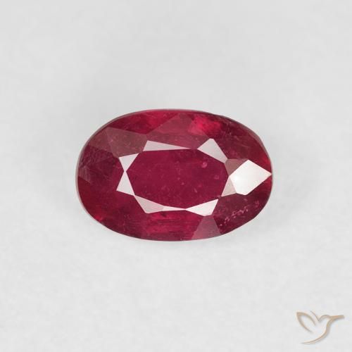 0.77ct 자연스러운 피처럼 붉은 루비, 타원형, VS-SI