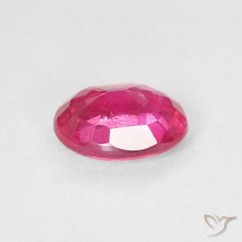 1.12캐럿 천연 Medium Dark-Pink 루비, 타원형, VS