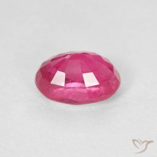 1.25캐럿 천연 Medium Dark-Pink 루비, 타원형, VS