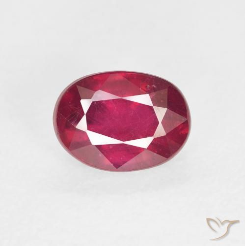 2.17ct 자연스러운 딥 크림슨 루비, 타원형, VS