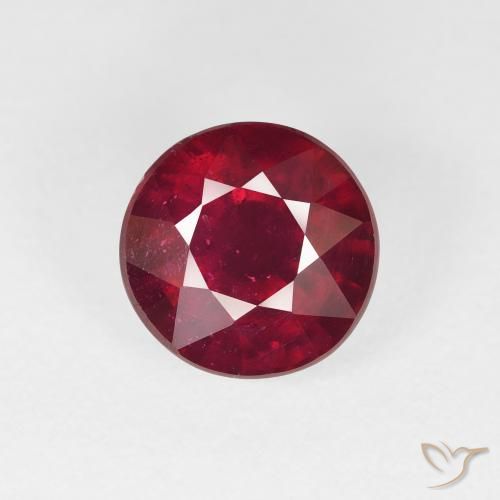 3.93ct 자연스러운 다크 레드 루비, 둥근, VS