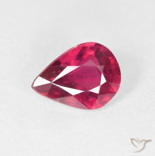 1.40ct 자연스러운 잼 레드 루비, 배 모양, VS-SI