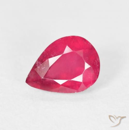 1.64ct 자연스러운 붉은빛이 도는 핑크 루비, 배 모양, VS-SI