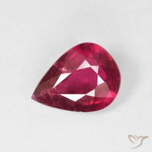 1.26ct 자연스러운 잼 레드 루비, 배 모양, VS-SI