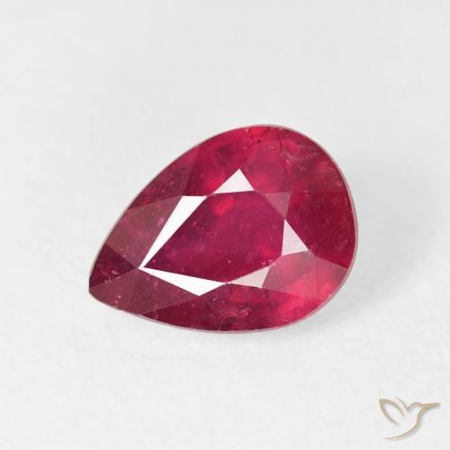 1.72ct 자연스러운 딥 레드 루비, 배 모양, VS-SI