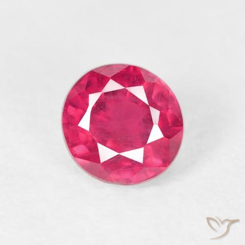 0.89ct 자연스러운 붉은빛이 도는 핑크 루비, 둥근, VS
