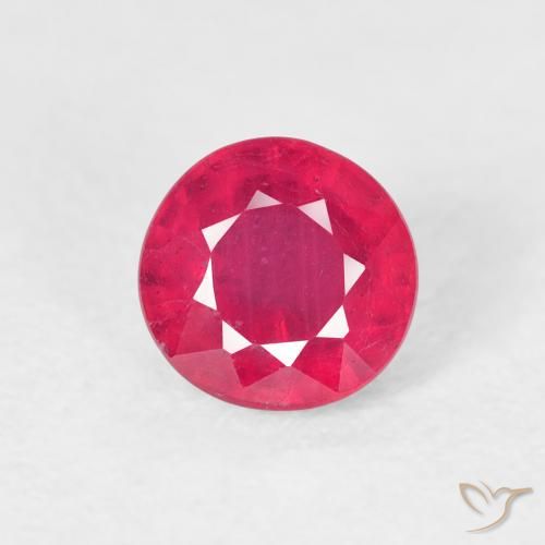 1.04ct 자연스러운 미디엄 레드 루비, 둥근, VS