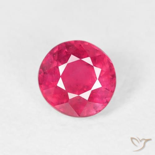 0.79ct 자연스러운 미디엄 레드 루비, 둥근, VS