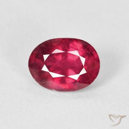 1.74ct 자연스러운 딥 크림슨 루비, 타원형, VS-SI