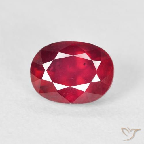 2.34ct 자연스러운 딥 크림슨 루비, 타원형, VS