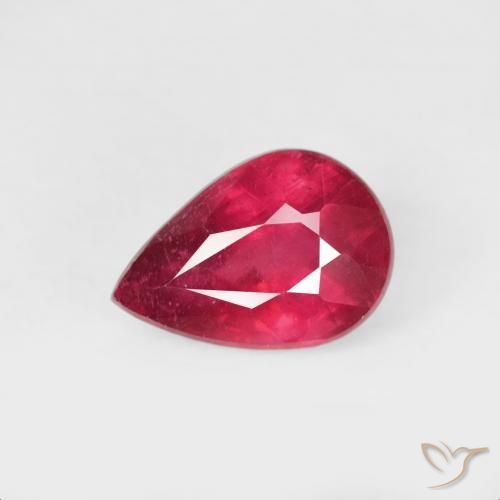 1.21ct 자연스러운 잼 레드 루비, 배 모양, VS-SI