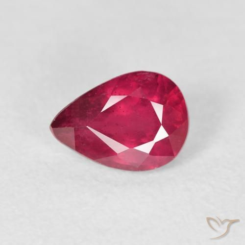 1.12ct 자연스러운 잼 레드 루비, 배 모양, VS-SI