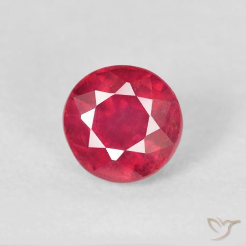0.96ct 자연스러운 잼 레드 루비, 둥근, VS