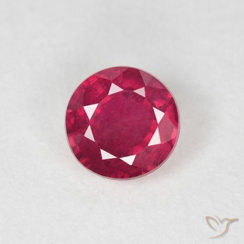 0.81ct 자연스러운 미디엄 레드 루비, 둥근, VS
