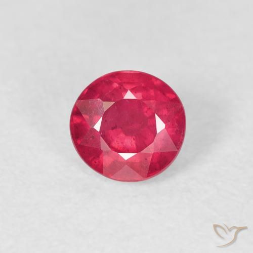 0.83ct 자연스러운 미디엄 레드 루비, 둥근, VS