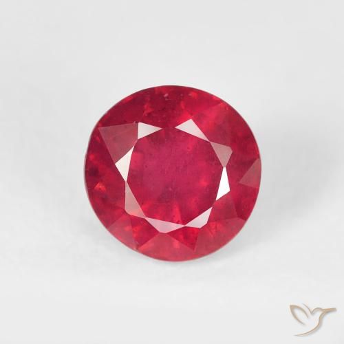 1.46ct 자연스러운 미디엄 레드 루비, 둥근, VS