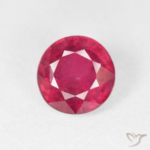 1.44ct 자연스러운 미디엄 레드 루비, 둥근, VS