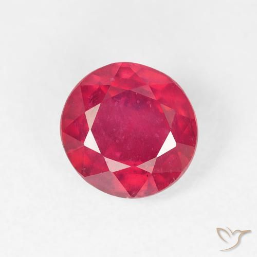 1.29ct 자연스러운 잼 레드 루비, 둥근, VS