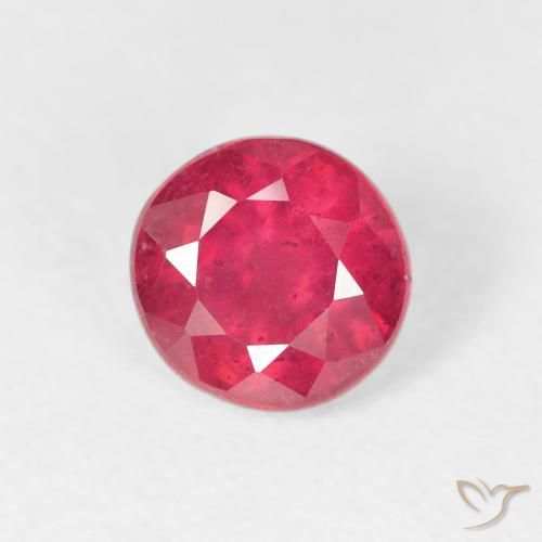 1.26ct 자연스러운 미디엄 레드 루비, 둥근, VS
