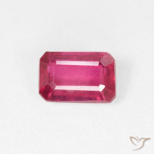 0.79ct 자연스러운 붉은빛이 도는 핑크 루비, 에메랄드 컷, VS