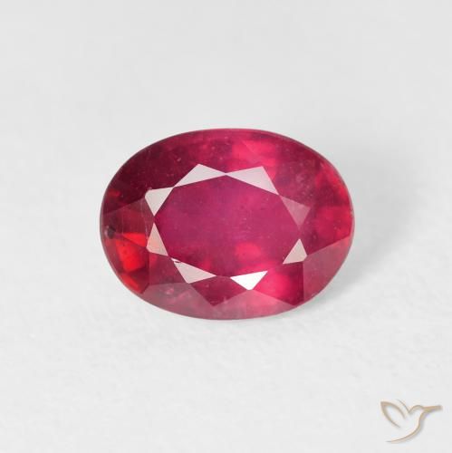 1.86ct 자연스러운 딥 레드 핑크 루비, 타원형, VS