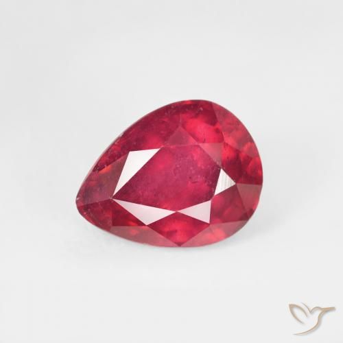 1.79ct 자연스러운 잼 레드 루비, 배 모양, VS
