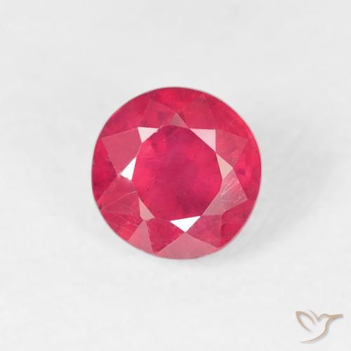 0.84ct 자연스러운 인텐스 핑크 루비, 둥근, VS