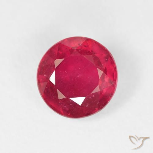 1.20ct 자연스러운 미디엄 레드 루비, 둥근, VS