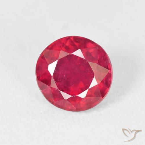 1.40ct 자연스러운 잼 레드 루비, 둥근, VS
