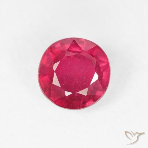 1.00ct 자연스러운 잼 레드 루비, 둥근, VS