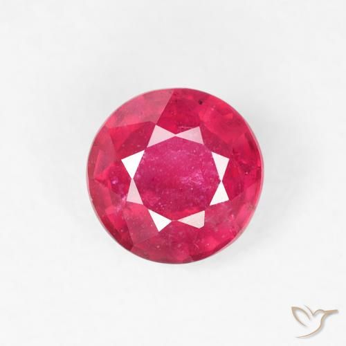 0.81ct 자연스러운 인텐스 핑크 루비, 둥근, VS
