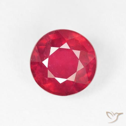 1.29ct 자연스러운 잼 레드 루비, 둥근, VS