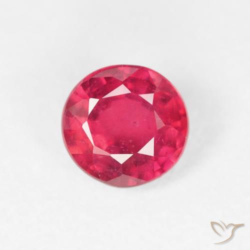 0.95ct 자연스러운 인텐스 핑크 루비, 둥근, VS