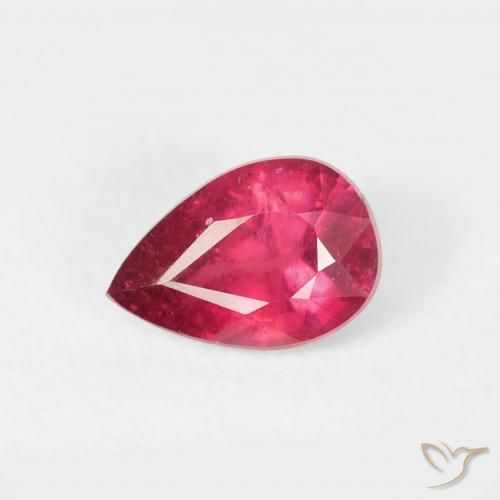 0.94ct 자연스러운 딥 크림슨 루비, 배 모양, VS-SI