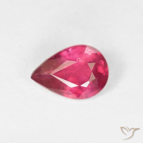 0.79ct 자연스러운 붉은빛이 도는 핑크 루비, 배 모양, VS-SI