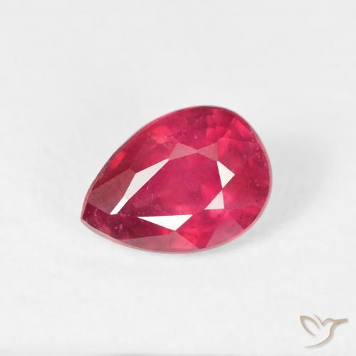 1.10ct 자연스러운 붉은빛이 도는 핑크 루비, 배 모양, VS-SI