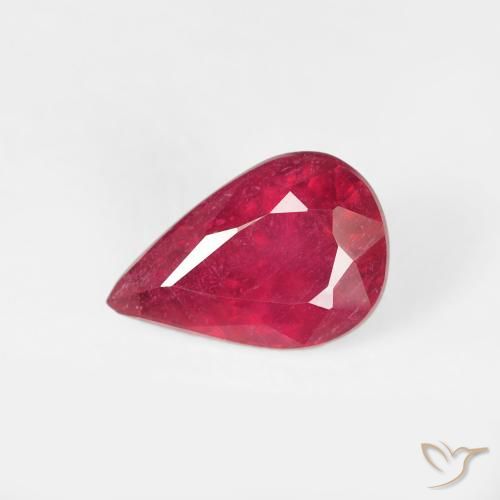 0.82ct 자연스러운 잼 레드 루비, 배 모양, VS-SI