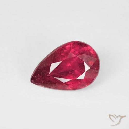 0.51ct 자연스러운 딥 크림슨 루비, 배 모양, VS-SI