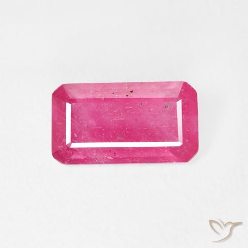 2.69ct 자연스러운 분홍빛이 도는 빨강 루비, 에메랄드 컷, VS