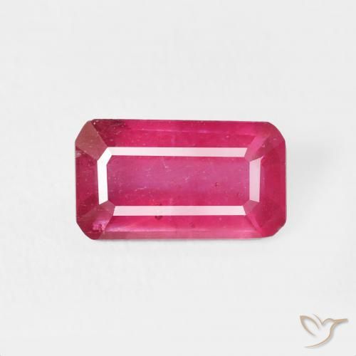 2.38ct 자연스러운 라이트 레드 루비, 에메랄드 컷, VS