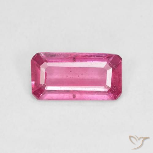 1.24ct 자연스러운 핫 핑크 루비, 에메랄드 컷, VS-SI