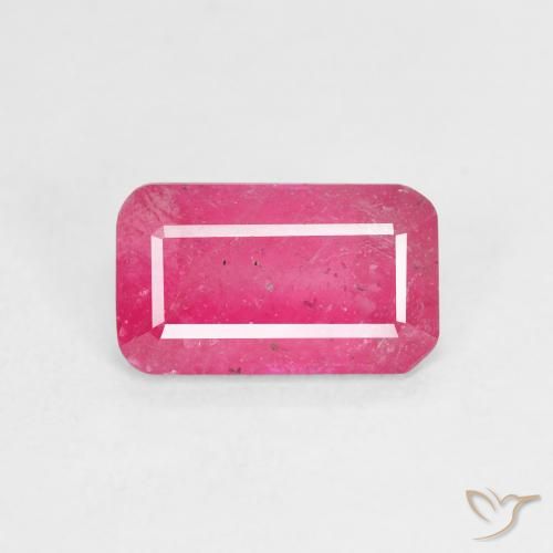 2.49ct 자연스러운 핫 핑크 루비, 에메랄드 컷, VS-SI