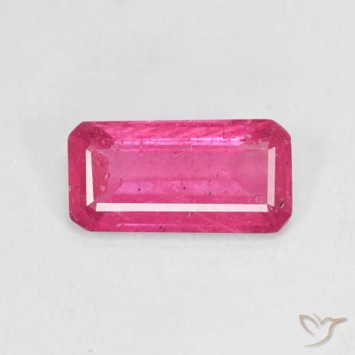 2.95ct 자연스러운 핫 핑크 루비, 에메랄드 컷, VS-SI