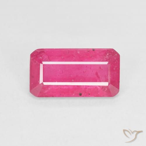 2.80ct 자연스러운 핫 핑크 루비, 에메랄드 컷, VS-SI