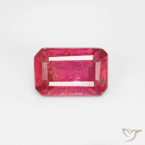 0.71ct 자연스러운 미디엄 핑크 루비, 에메랄드 컷, VS-SI