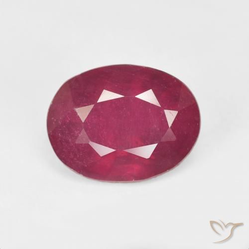 3.84ct 자연스러운 딥 레드 루비, 타원형, VS