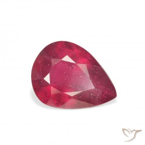 2.65ct 자연스러운 잼 레드 루비, 배 모양, VS